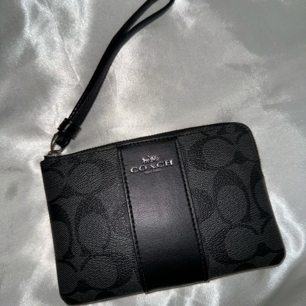 Coach Black Signature Wristlet